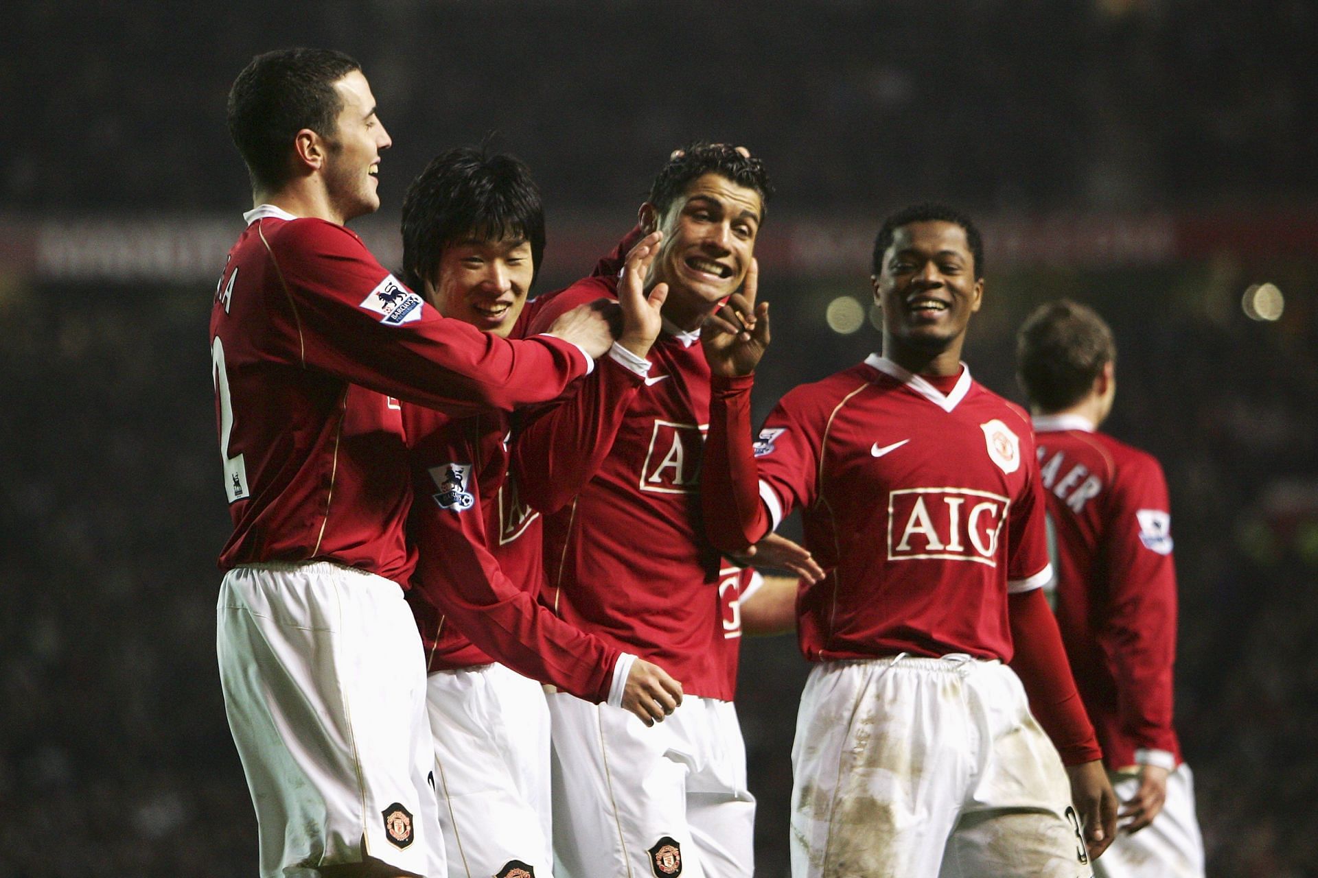 Cristiano Ronaldo celebrates his goal against Wigan Athletic